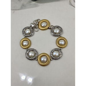 Brighton Satori Brushed Gold Silver Retired Bracelet 1732
